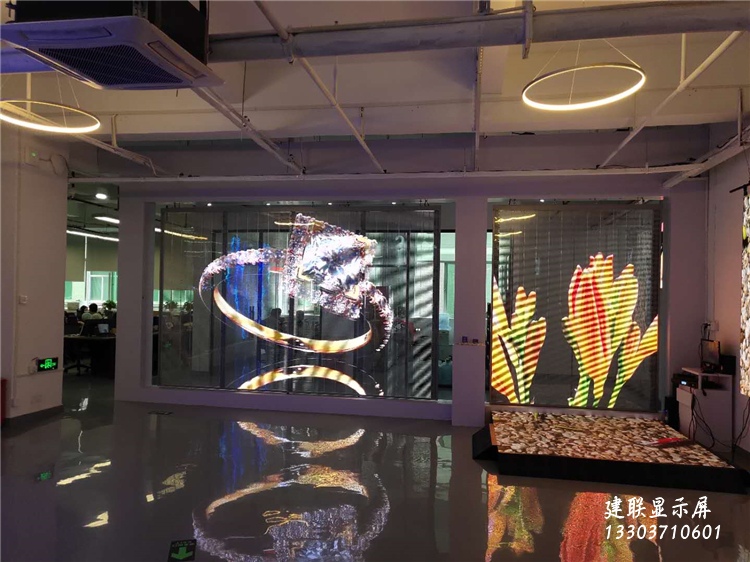 商场橱窗led透明屏是怎么安装的 - 公司新闻 - 河南建联电子科技有限公司